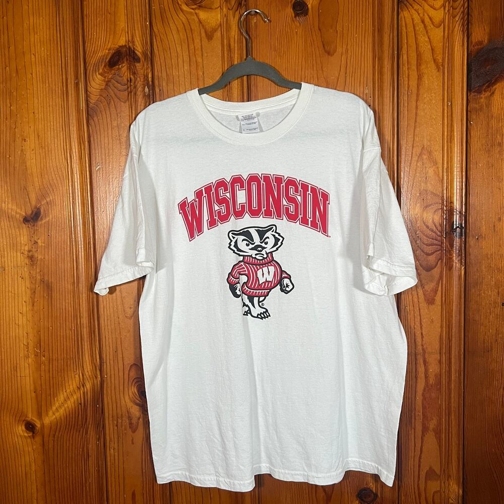 Wisconsin XL Y2K Badgers T-Shirt White Regular